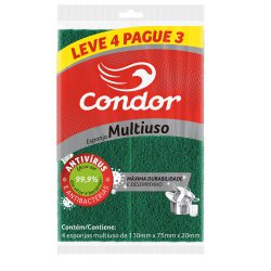 Esponja para limpeza multiuso condor 1539 - c/ 4 unidades