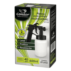 Pistola para pintura profissional condor spray ar 600ml - 974351